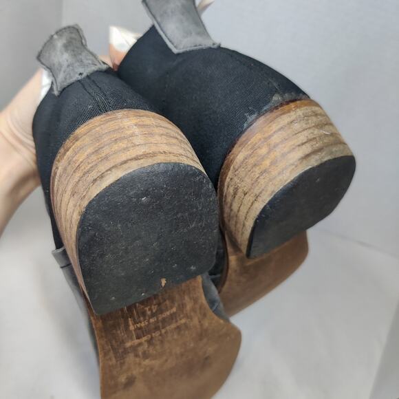 Free People Silver Gray Distressed Leather Boho Pull On Chelsea Ankle Boots 41 - Picture 8 of 10